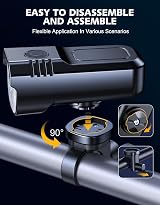 Rolgno Bike Lights Front and Back 1000 Lumen USB C IP65 Aluminum Set view 7