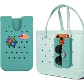 HMGES EVA Phone Holder for Bogg Bag,with Removable Hat &amp; Flower Charms | Call Me Bogg Style | EVA Material | Lightweight | Easy to Install | Durable | Mint Green