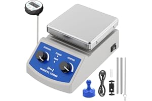 BAITUSS Magnetic Stirrer Hot Plate w/Thermometer, Magnetic Stir Plate w/Stir Bar Retriever, Max.520℉ Hot Plate Stirrer, 100~2000RPM Magnetic Hotplate Stirrer w/Stir Bar n Support Stand