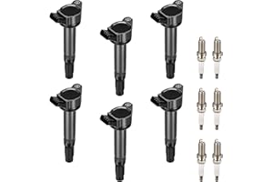 SPEEDTUN UF487 Ignition Coil Pack and Iridium Spark Plug for V6 3.5L Vehicles, Compatible with Toyota Avalon Camry Highlander RAV4 Sienna Venza, Lexus ES350 RX350 RX450h, Set of 6
