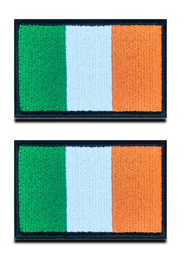 Zcketo 2 PCS Republic of Ireland Patch Irish Flag Hook and Loop Embroidered Ireland National Emblem Patch for Football Billiards Clothes Jersey Backpack Caps Vest Travel Tactical — image 1