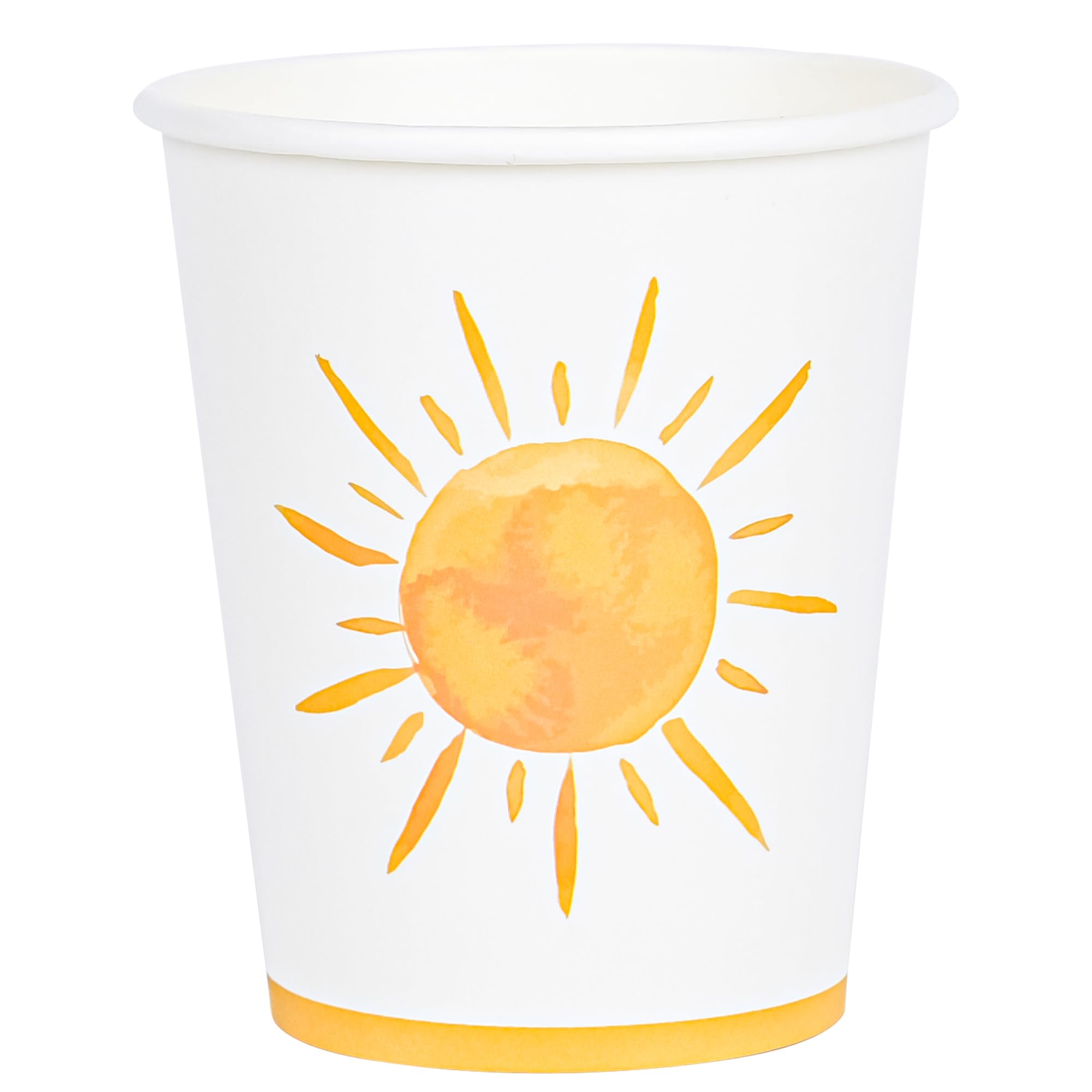 Photo 1 of 100Pcs Boho Sun Paper Cups First Trip Around The Sun Disposable Party Cups 9oz Bohemian Hippie Sunshine Beverage Coffee Disposable Drinking Cups for Groovy Baby Shower Party Supplies