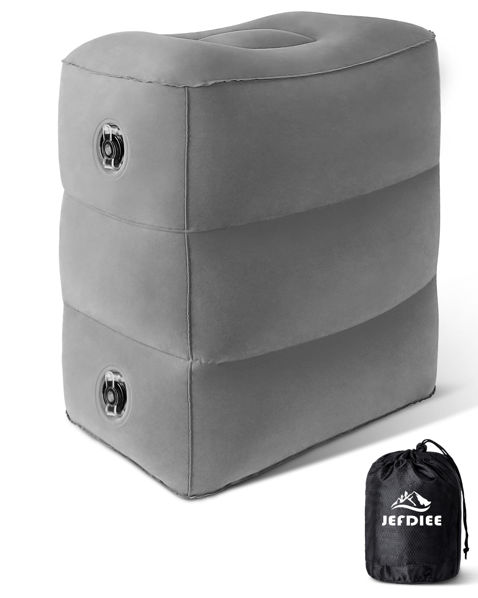 Photo 1 of ***CARRY BAG IS MISSING***ACTUAL ITEM IS KHAKI COLORED***JefDiee Inflatable Foot Rest Pillow, Kids Airplane Bed, Adjustable 3 Layers Height Leg Rest Pillow, Airplane Travel Essentials Great for Office, Home, Trains, Cars***ACTUAL ITEM IS KHAKI COLORED***C