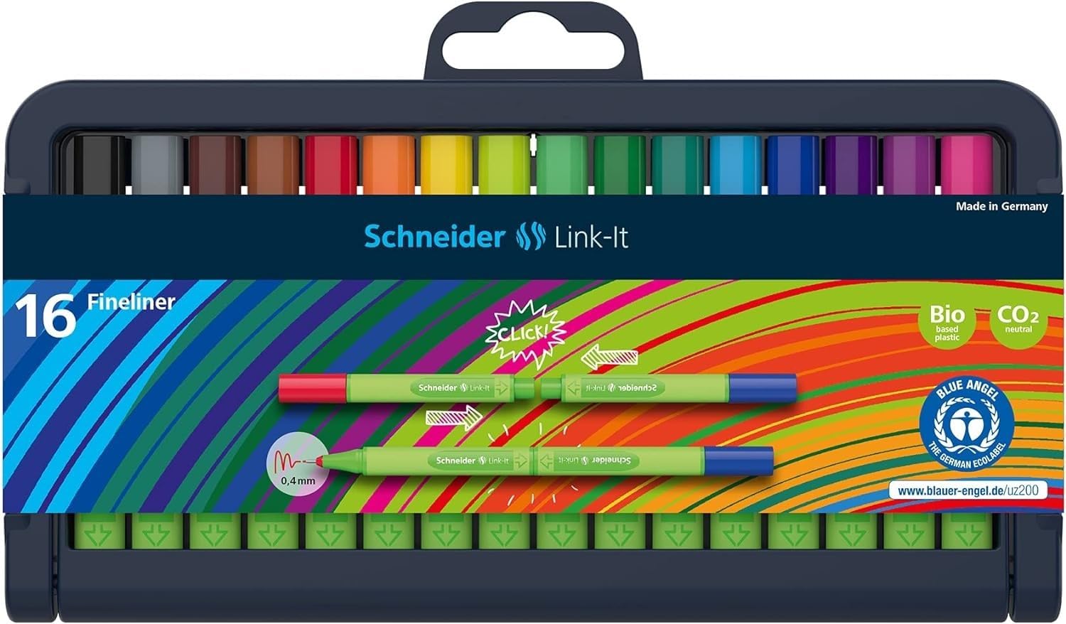 Schneider 191201 Link-It Fineliner, Pack of 10 Fineliner Standard Assorted Colours