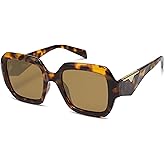 SOJOS Trendy Square Polarized Sunglasses for Womens Mens,Retro Polygon Shades Plastic Frame Sun Glasses SJ2310