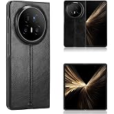 Kukoufey Phone Cases Compatible with Honor Magic V5,Retro PU Leather Ultra Slim Shockproof Compatible with Honor Magic V5 5G MHG-AN00 MBH-AN10 Case Cover Black