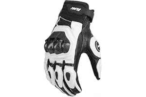 ILM Air Flow Leather Motorcycle Gloves Touchscreen for Men and Women Model-GRC01 (XXL, White)