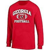 Georgia Dawgs Men's Red Football Graphic Long Sleeve T Shirt