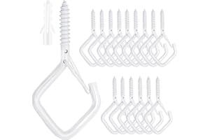Viweolm 15 Pcs White Eye Hooks Screw Heavy Duty,Ceiling Hooks for Hanging Plants,String Lights,Cup,Wind Chime,Bird Feeders. Plant Hanger Indoor&Outdoor