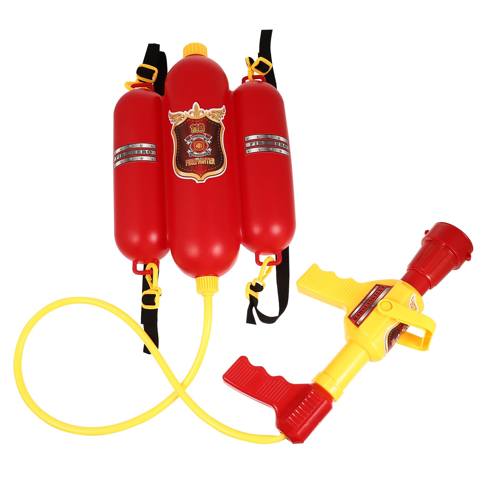 BESTonZON Firefighter Backpack Water Gun for Kids, Fire Extinguisher Toy Blaster with Adjustable Straps, Outdoor Garden Pool Beach Water Fight Games for Boys Girls