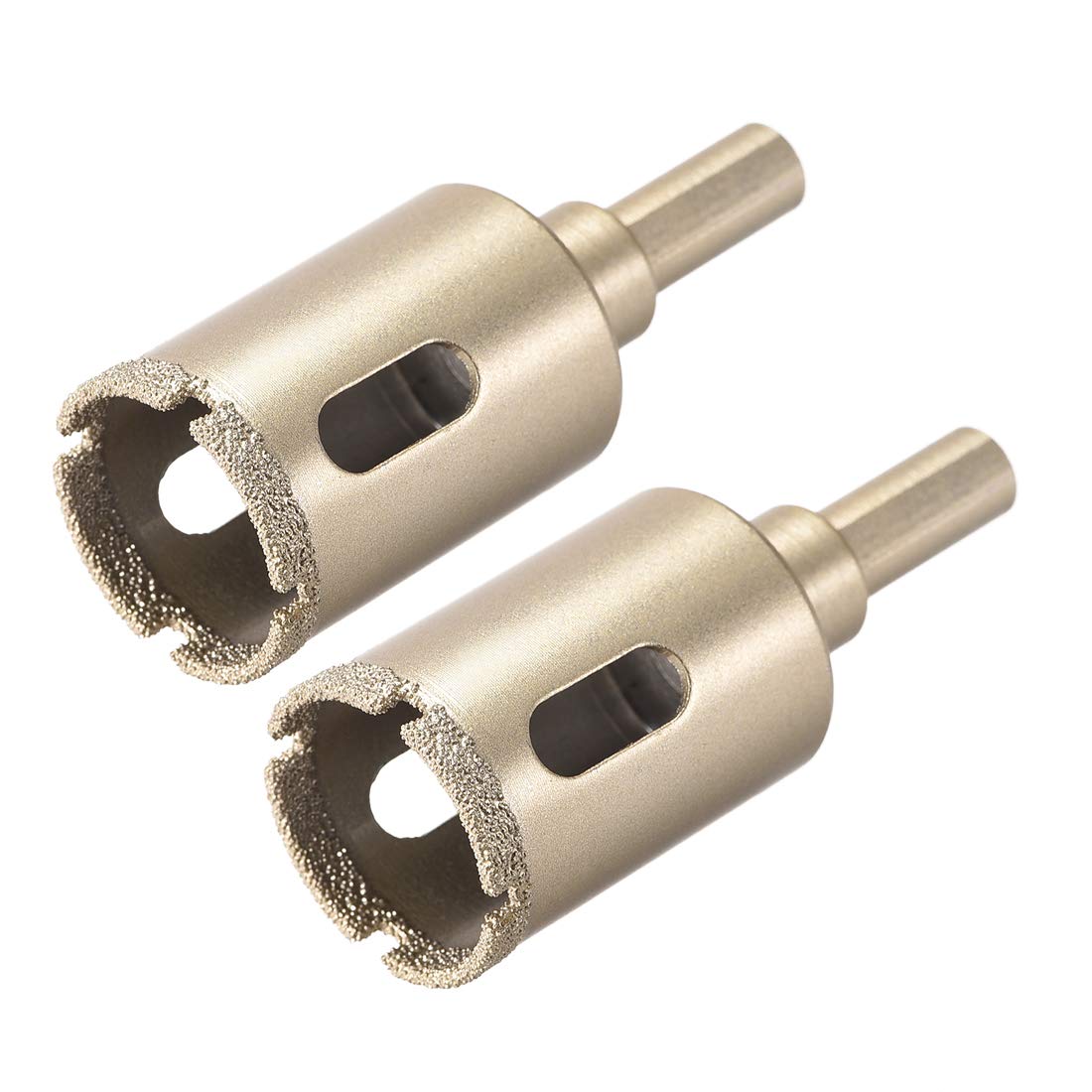 sourcing map Diamond Drill Bits 25mm Vacuum Brazed Hole Saw for Porcelain Tile Ceramic Stone Glass Marble Brick Rose Gold 2 Pcs