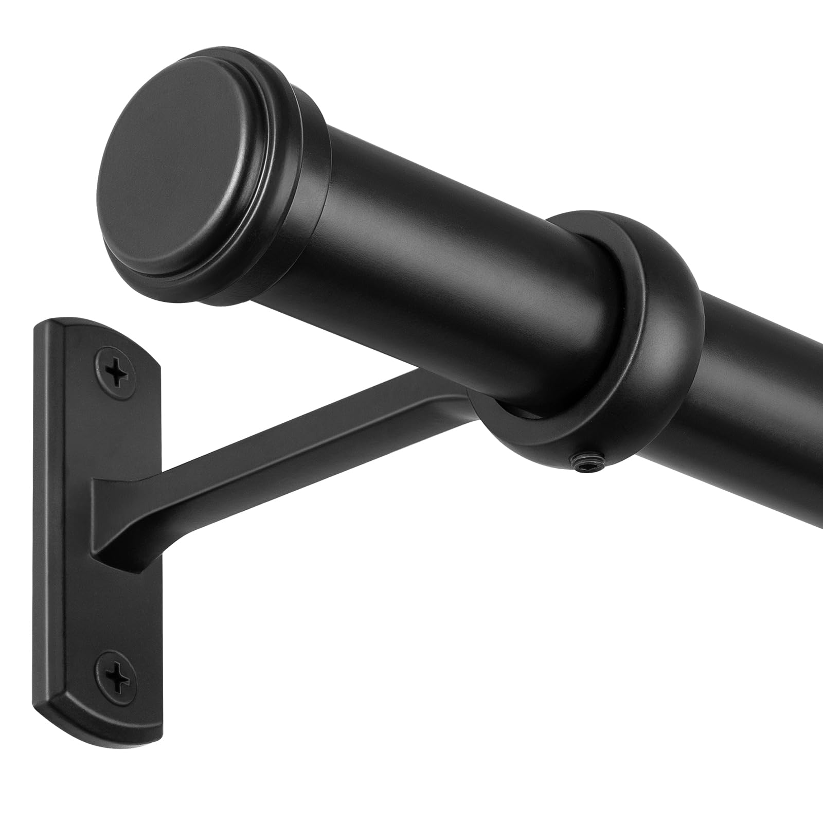 Photo 1 of 1 Inch Blackout Curtain Rods for Windows Patio, Adjustable Room Divider Curtain Rod Wall Mount & Ceiling Mount for Indoor & Outdoor, Black, 48" to 86"