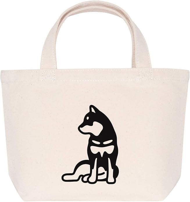 Amazon 黒柴犬 トートバッグ S 横座り 犬 グッズ 雑貨 ゆる波 ゆる波 トートバッグ