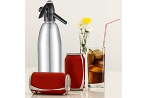 MLIJZARD Sparkling Water Maker,1Liter Soda Siphon,Seltzer Water Maker,Carbonated Water Machines for Home Bar Club Making Fresh Soda Water Cocktails DIY Soda Drink,Use 8g CO2 Cartridges(Not Included),Silver