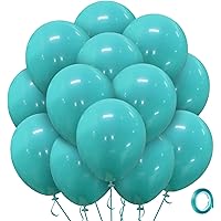 Bezente Teal Balloons Latex Party Balloons, 100 Pack 12 inch Round Helium Balloons for Wedding Graduation Birthday Party Back