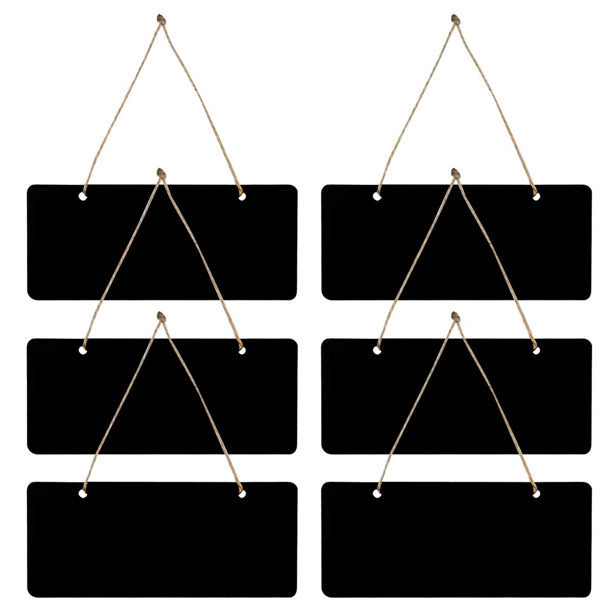 Dokpav mini Chalk Boards, 6pcs Hanging Small Wood Rectangle Blackboard, Message Memo Board,Place Cards for Home Office Restaurants Cafes Walll Weddings Birthday Parties Menu Sign Event Decorations