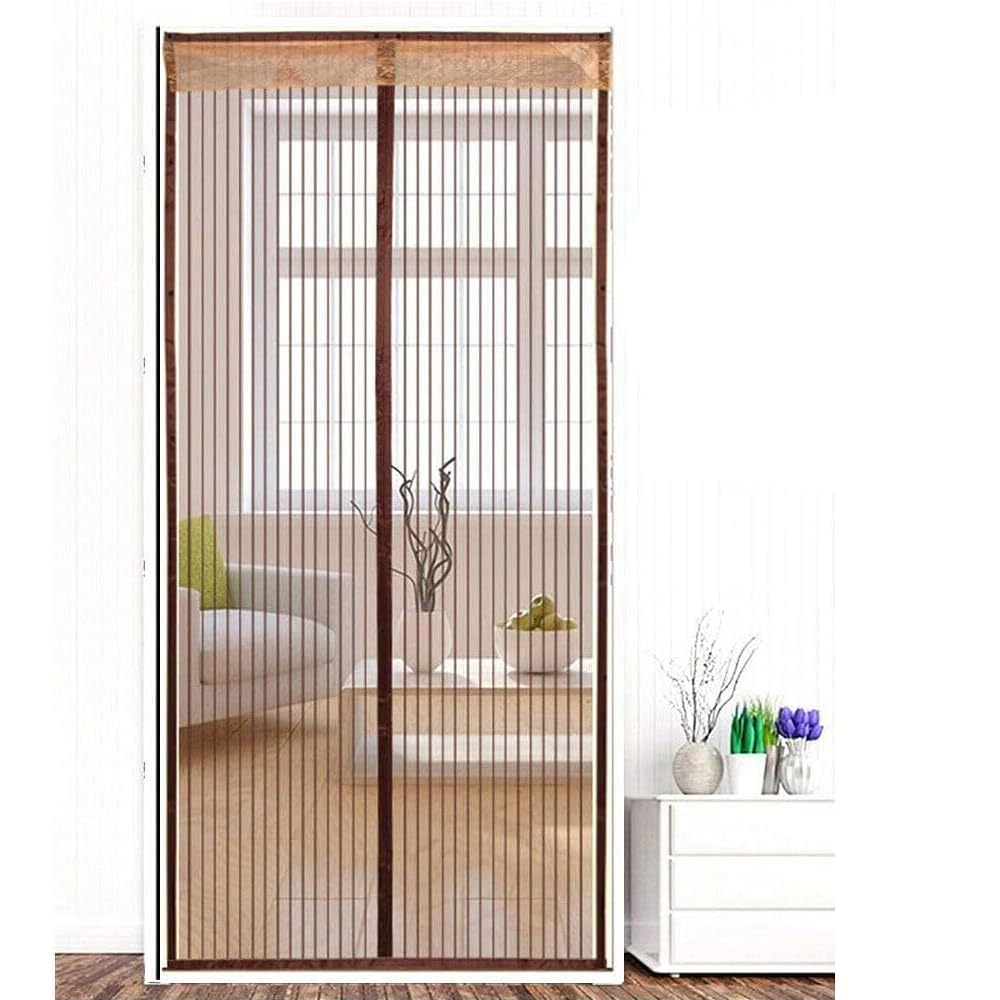 Magnetic Insect Door Net Screen Door Bug Keep Insects Out Mosquito Fly Insect Mesh Guard 2 Colour 20 Sizes 8 Day Delivered Easy to Use for Balcony Sliding Doors Living Room(Brown,120x220cm)