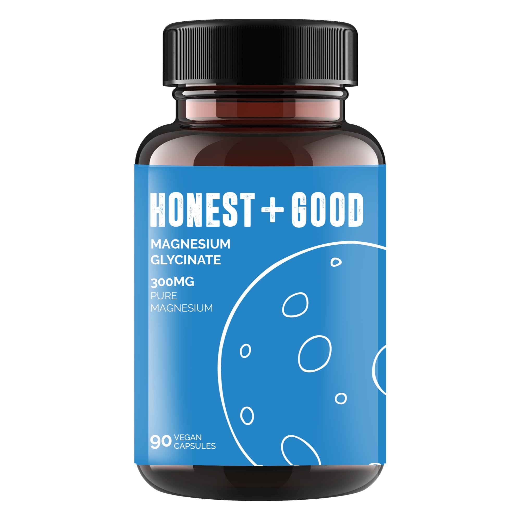 Honest + Good Magnesium Glycinate 750mg Capsules | 150mg Elemental | 3 Month Supply | High Strength & Absorption Supplement | Pure & Natural Vegan Ingredients with No Fillers | Small Batch & UK Made