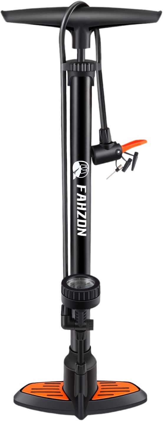 Bike Pump Bicycle Floor Pump with Pressure Gauge Bike Tire Bicycle Air Pump for 160 psi High Pressure Fits Presta and Schrader : Sports & Outdoors