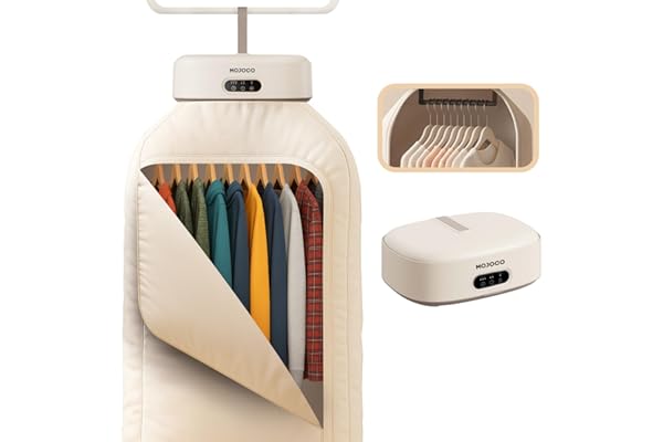 MOJOCO Portable Clothes Dryer - Mini/Compact Dryer for Apartment, RV, Travel - Small Quiet Fast-Drying Machine with Adjustable Timer & Hassle-Free Setup