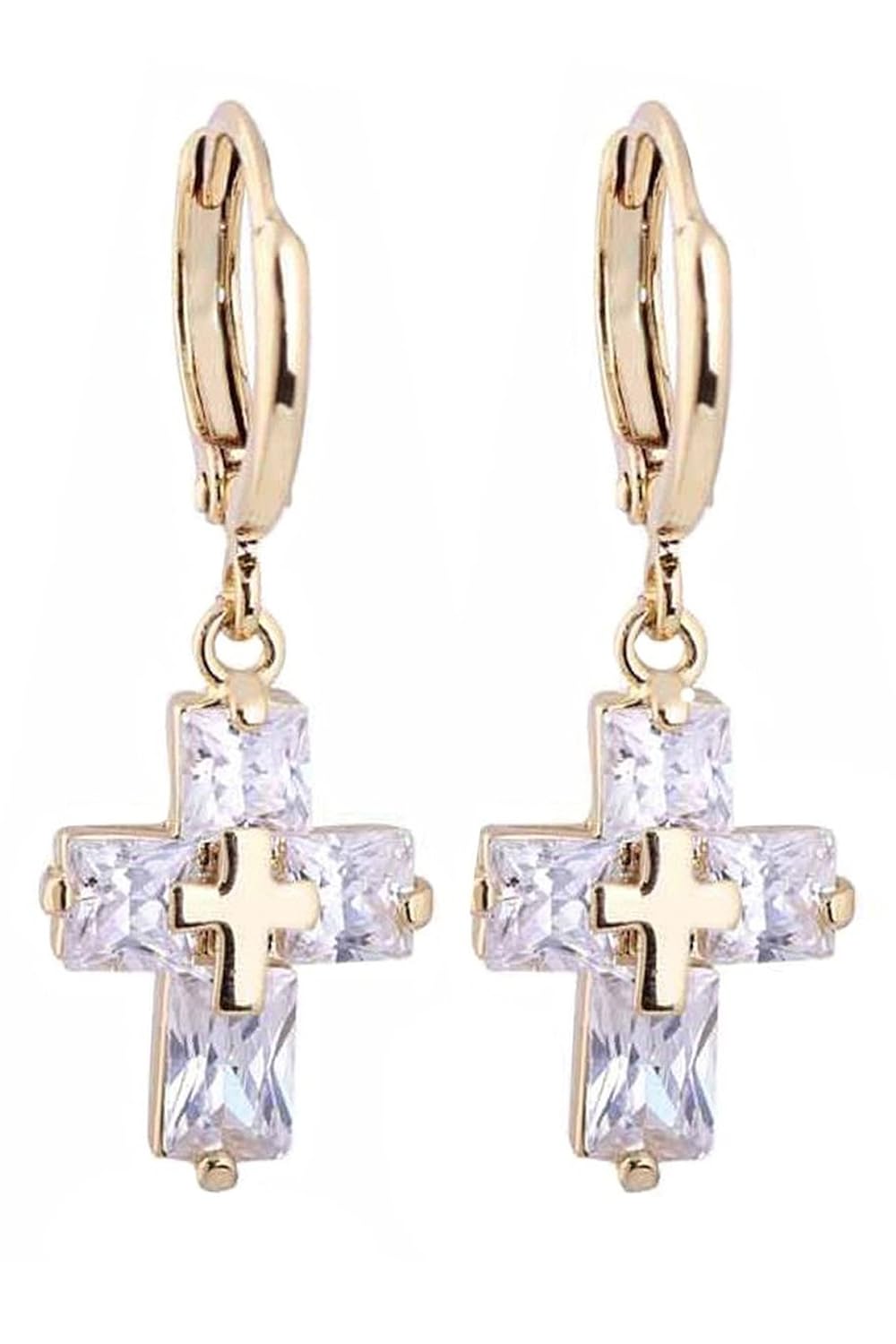 Pendientes con colgante de cruz TOOGOO R Pendientes elegantes del perno prisionero