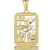 Exquisite 10k Yellow Gold Ancient Egyptian Cartouche Pendant