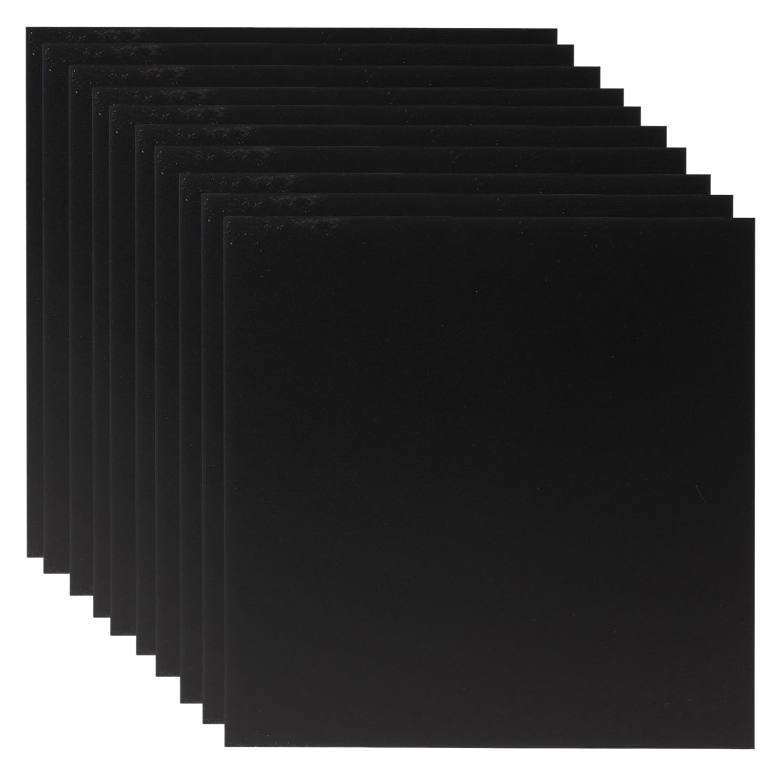 Photo 1 of 10 Pcs 8”X8” Black Opaque Rigid Plastic Sheet, 0.02 inch Thick PVC Sheet 200mm x 200mm for Office DIY Cutting