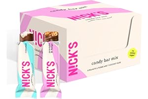 N!CK'S NICKS Keto Chocolate Candy Bars Variety Pack, No Added Sugar, Coconut, Gluten Free Sweets Low carb Candy Snack Bar (Multipack 15x40g)