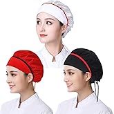 DXYAKY 3pcs Chef Hats Adjustable & Reusable Kitchen Cooking Chef Caps Food Service Hair Nets Breathable Mesh Work Hat