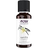 NOW Foods Essential Oils, Vanilla Oil, Blend of Pure Vanilla Bean Extract in Pure Jojoba Oil, Sweet Aromatherapy Scent, Vegan