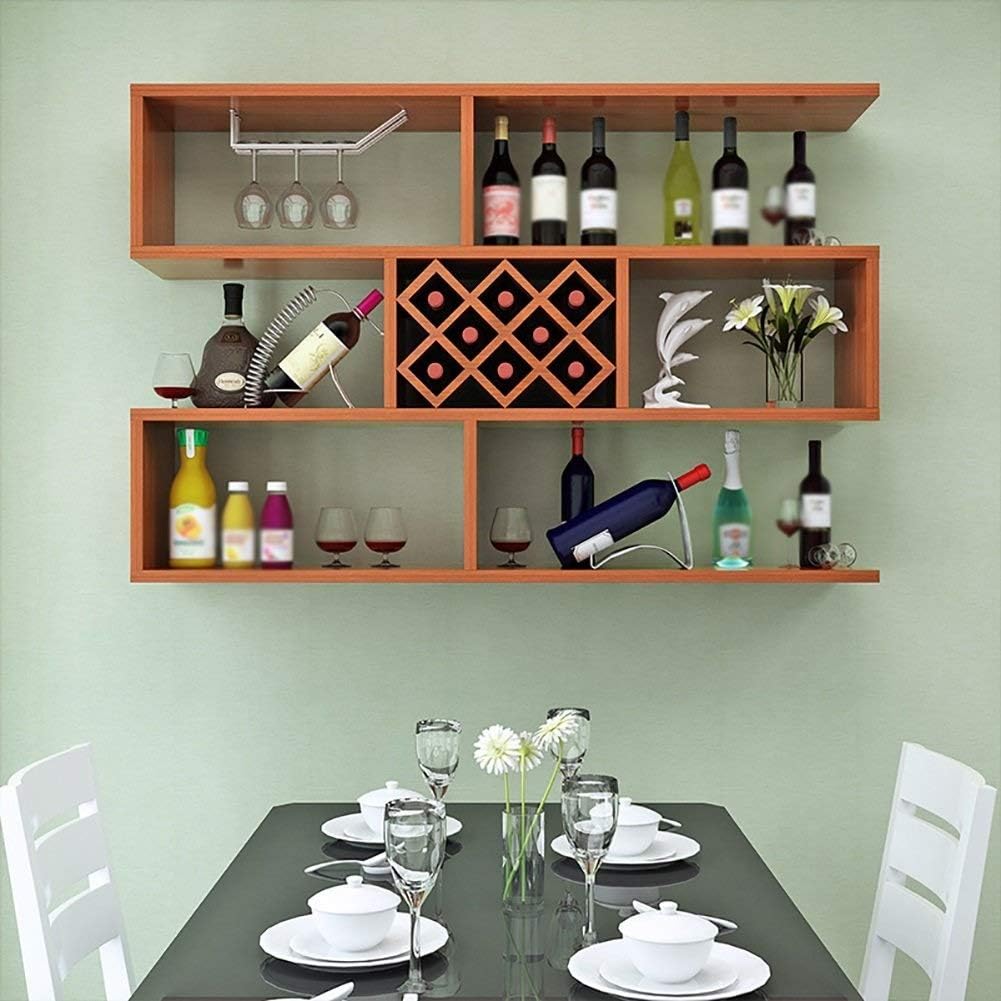 H-Botellero 8 Botellas de Vino de Madera Rack Multifuncional montado en