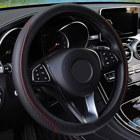 Amazon Co Jp レザーステアリングホイールカバー 日産キャシュカイパルサーマーチ370zマイクラジュークノートティーダウィングロードnv0 文房具 オフィス用品
