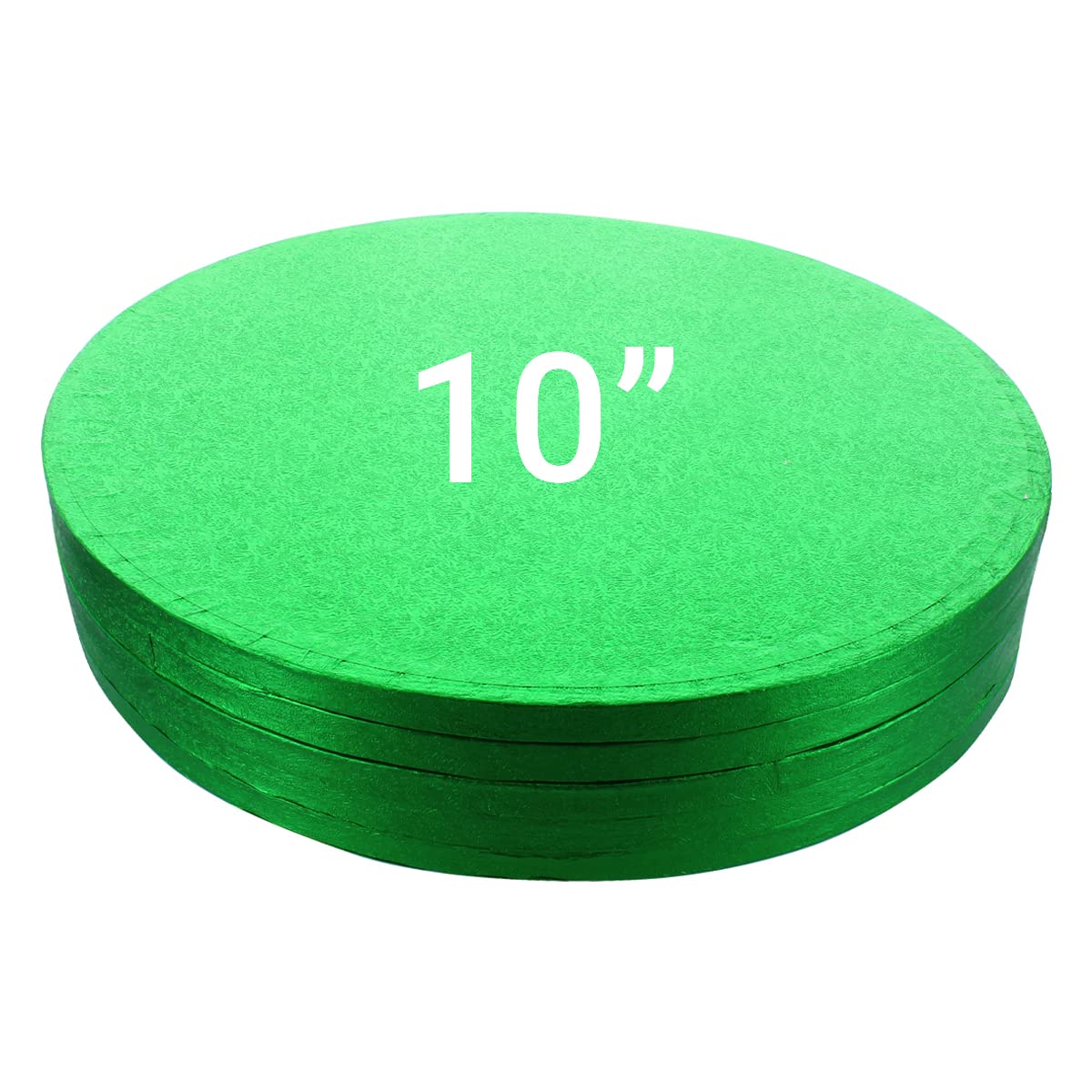 Culpitt Cake Boards, Green 10" Cake Drum, Round 10 Inch (254mm) 0.5 Inch (13mm) Thick - Pack of 5