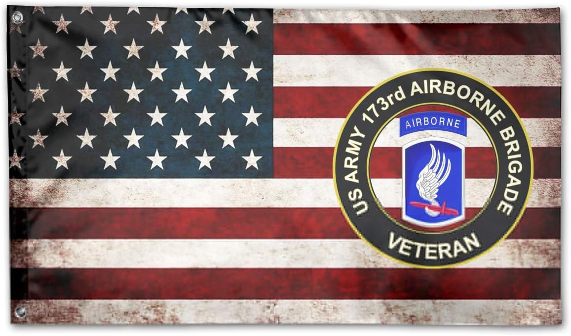 Eriesy Eco-Friendly Family Flag Garden Flag Party Flag,Army 173rd Airborne Brigade Logo Family Flag Garden Flag Party Flag 100% Polyester Fiber Indoor Flag
