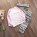 Baby Girl 3pcs Outfit Set Letter Print Long Sleeve Top+Retro Long Pants+Headband (6-12Months, White)