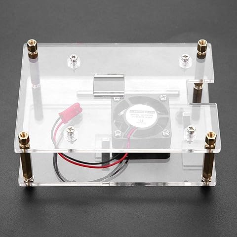 Dgtrhted Caja Protectora de la Caja de acrílico PMMA recinto de Ventilador de refrigeración for Raspberry Pi 2 3 Modelo B y B + Pi