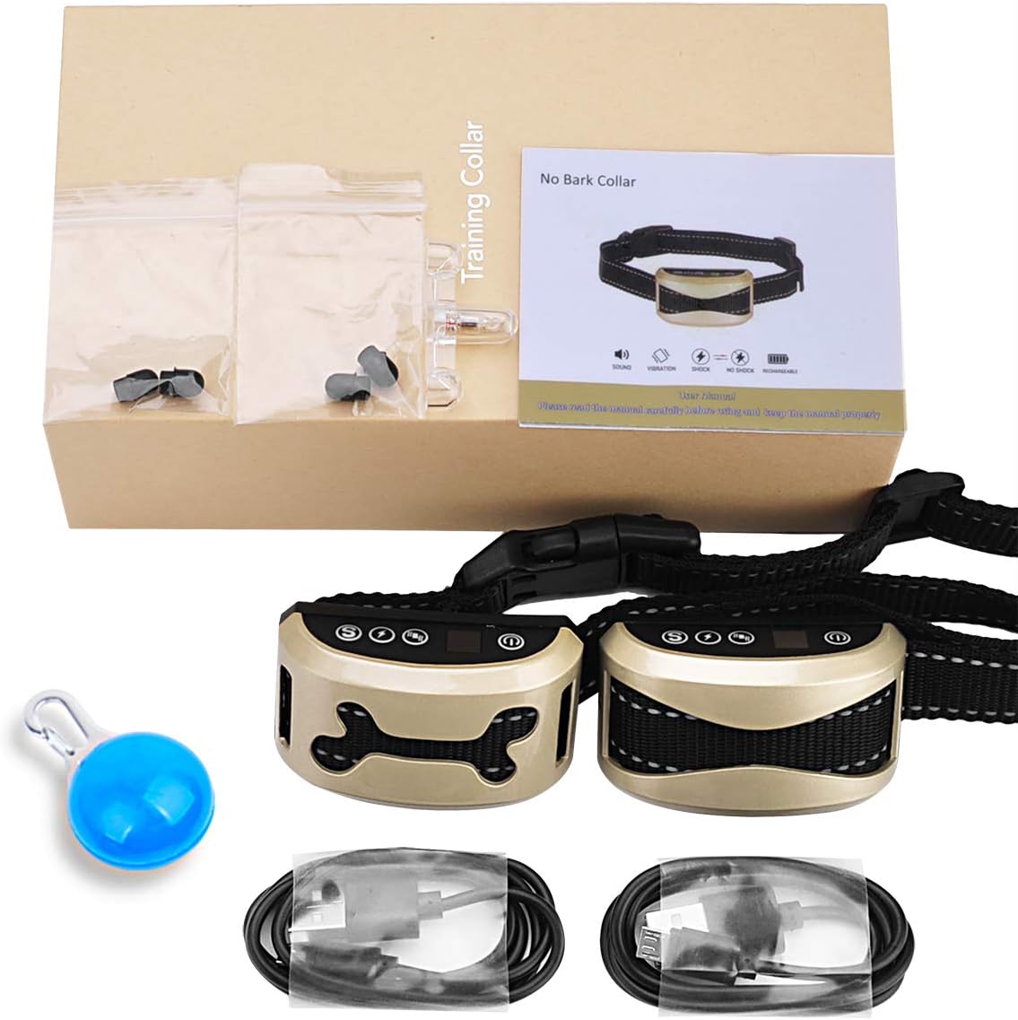 Awaiymi Bark Collar 2 Pack Upgraded 7 Sensitivity Rechargeable Dog Barking Collar Beep/Vibration/Safe Shock Or No/Anti Bark Reflective Collar for Small Medium Large Dogs : Kitchen & Dining
