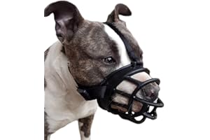 LUCKYPAW Dog Muzzle, Soft Basket Muzzle for Medium Large Dogs, Best to Prevent Biting, Chewing and Barking (L-(Snout 10-11"), Black)