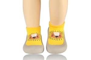 SEBELLST Baby Boy Sock Shoes Animal Rubber Sole Non-Skid Indoor Slipper Infant Boys First Walking Floor Slipper Toddler Soft Sole Cotton Mesh Slipper Breathable Lightwewight Baby Shoes