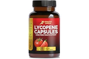 Athletic Choice Lycopene Supplement for Men 60mg, Natural Tomato Extract Powder, 120 Veggie Capsules, Carotenoid Supplement for Daily Wellness, Vegan, Non-GMO & Gluten-Free Lycopene Complex