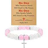 Bible Verse Bracelets with Cards Christian Jewelry Religious Gifts for Christian Easter Prayer Scripture Gift Inspirational Beaded Bracelets for Sister Coworkers Daughter Encouragement Birthday Gift
