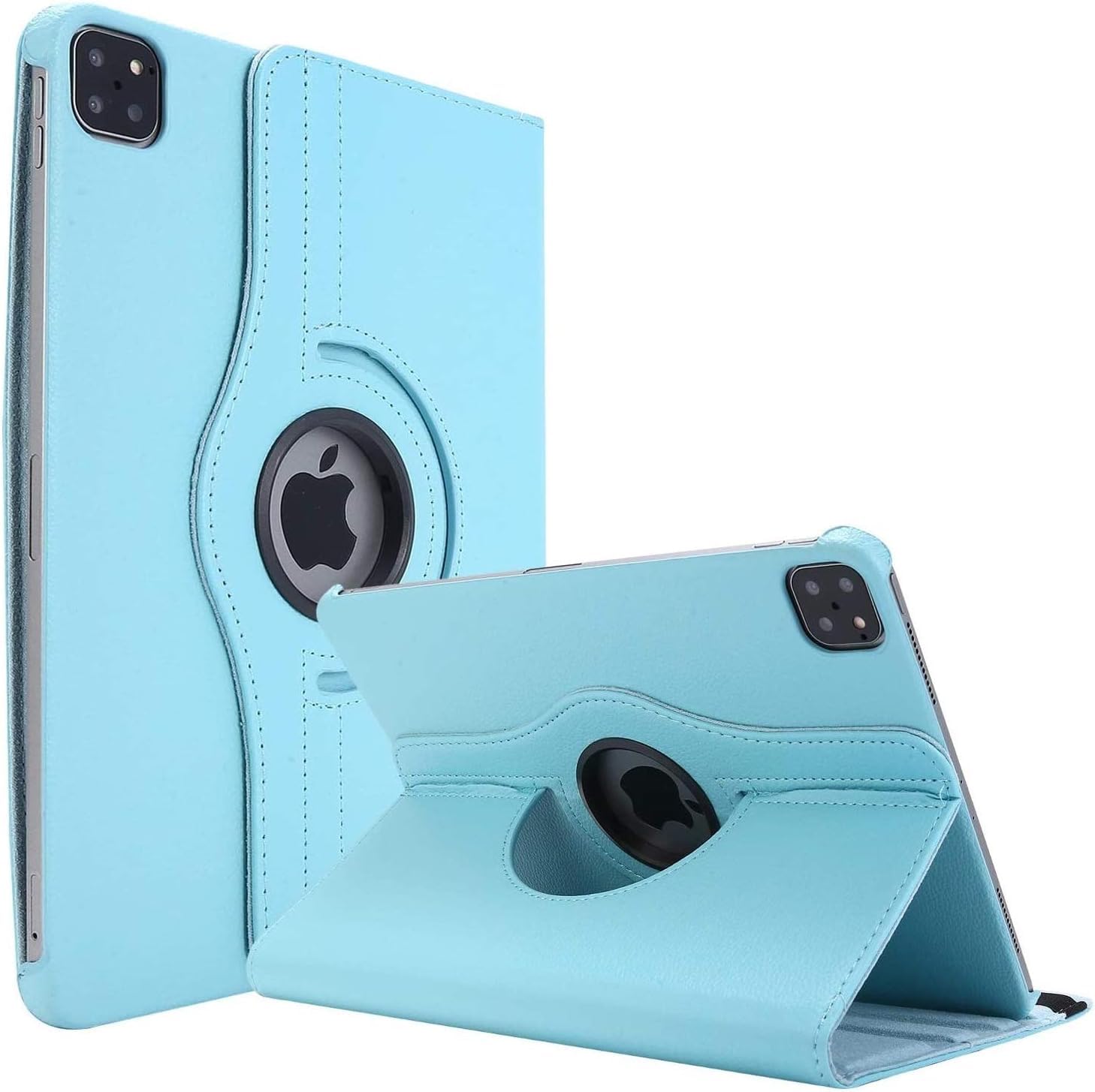 World biz Rotating Case for iPad Pro 12.9-Inch (6th/5th/4th Generation 2022/2021/2020) 360 Degree Swiveling Stand Protective Folio Leather Smart Cover, Auto Sleep/Wake (Sky Blue)
