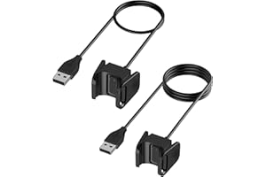 VANCLE 2 Pack Charger Cable for Fitbit Charge 4/Charge 3, Replacement USB Fast Charging Cradle Dock Stand Cable for Charge 3/Charge 4 Fitness Tracker