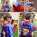 SPESS Superhero Capes Kids Dress Birthday Party Cartoon Costume Set for Boys and Girls 4 Set with Marks and Bags (Reversible)