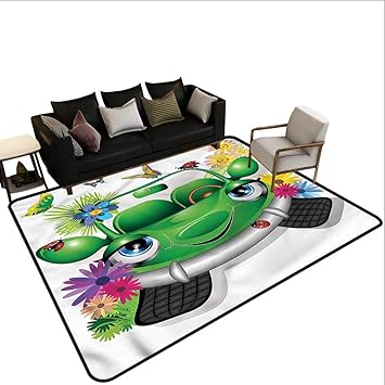 Amazon Com Cars Non Slip Modern Carpet 48 X 60 Ecology Cartoon