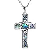 YFN Cross Necklace Sterling Silver Religious Cross Pendant Christians Jewelry Gifts for Women Men