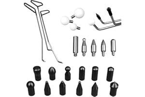 Noliven Paintless Dent Repair Tools Kit, Car Dent Removal Rods with Awl Head, Auto Body Repair Set with 3 Rods & 20 Pens for 