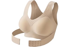 Posture Corrector Bra for Women - Front Closure Cross-Back Wireless Posture Bra