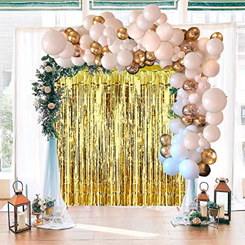STARSHINE Balloon Garland Arch Tinsel Fringe Foil Curtains Kit White
