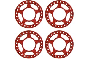 RCLIONS Aluminum RC Beadlock Wheel Rim Replacement Ring for 1:10 Crawler RC Car 1.9" Wheels/Rims-Pack of 4pcs (Red)